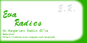 eva radics business card